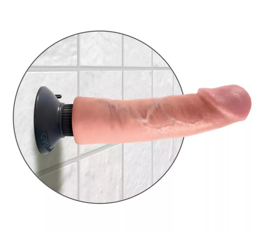 King Cock Vibrating Flexible Model 9” – reguliuojamas, su siurbtuku, atsparus vandeniui