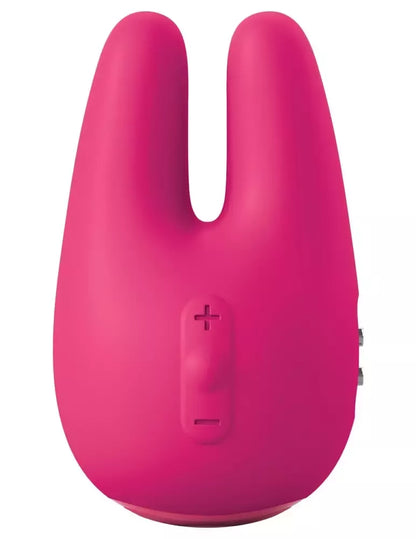 Kompaktiškas JimmyJane Form 2 PRO Pink dviejų variklių silikoninis modelis