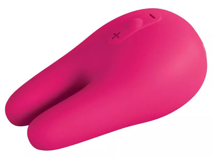 Kompaktiškas JimmyJane Form 2 PRO Pink dviejų variklių silikoninis modelis
