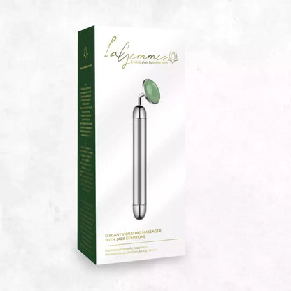 La Gemmes Jade Lay-On vibruojantis masažuoklis - žalias, 15 cm, brangakmenis ir metalas