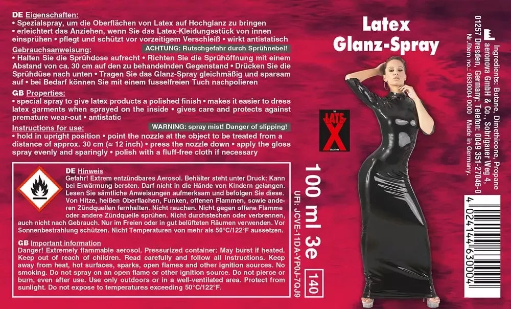 LateX Latex Gloss Spray 100ml – itin žvilgantis purškiklis lateksiniams drabužiams