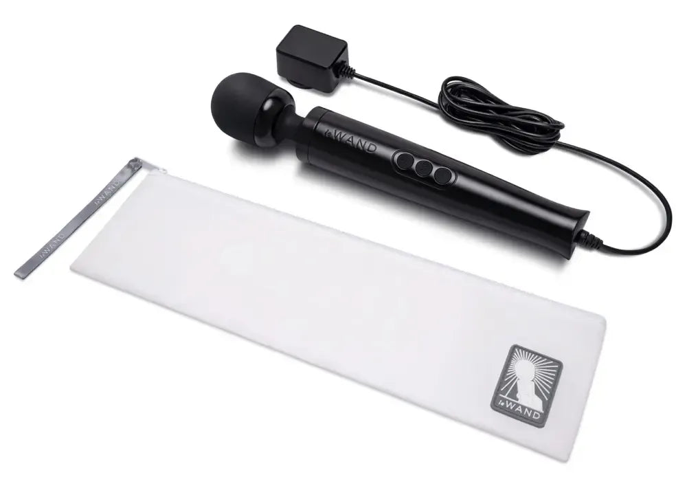 Le Wand Diecast Plug-In Black kompaktiškas masažuoklis, 20 režimų, 29 cm