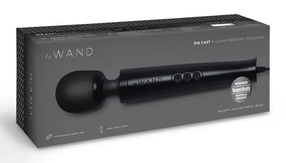 Le Wand Diecast Plug-In Black kompaktiškas masažuoklis, 20 režimų, 29 cm