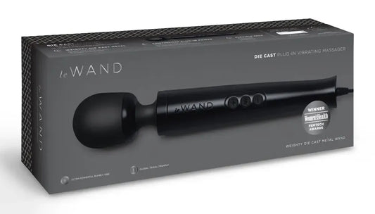 Le Wand Diecast Plug-In Black kompaktiškas masažuoklis, 20 režimų, 29 cm