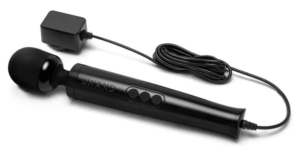 Le Wand Diecast Plug-In Black kompaktiškas masažuoklis, 20 režimų, 29 cm