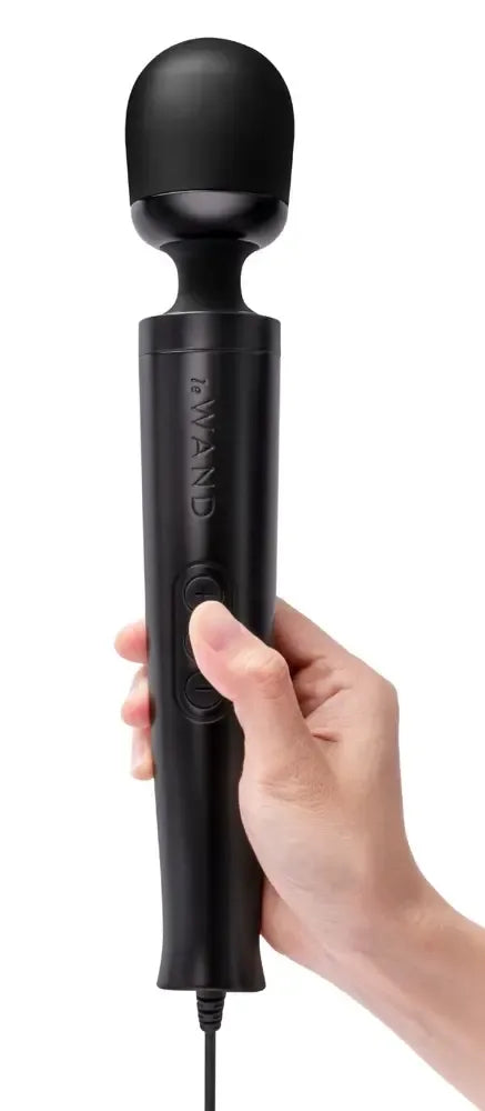 Le Wand Diecast Plug-In Black kompaktiškas masažuoklis, 20 režimų, 29 cm