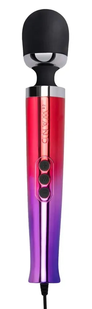 Le Wand Diecast Plug-In Ombre kompaktiškas masažuoklis, 20 režimų, sidabrinis
