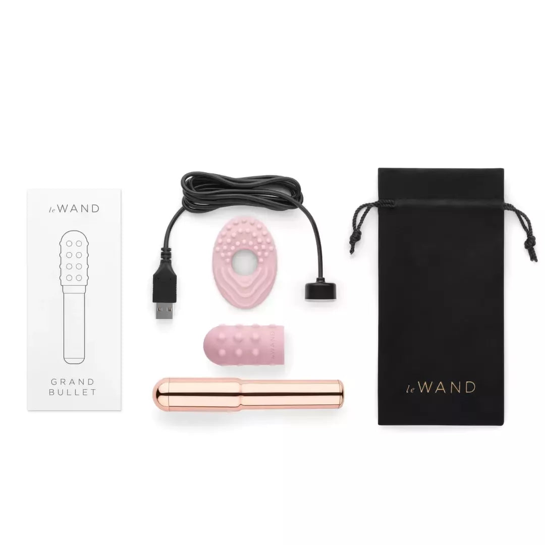 Le Wand Grand Bullet Rose Gold – Kompaktiškas vibracinis masažuoklis, USB