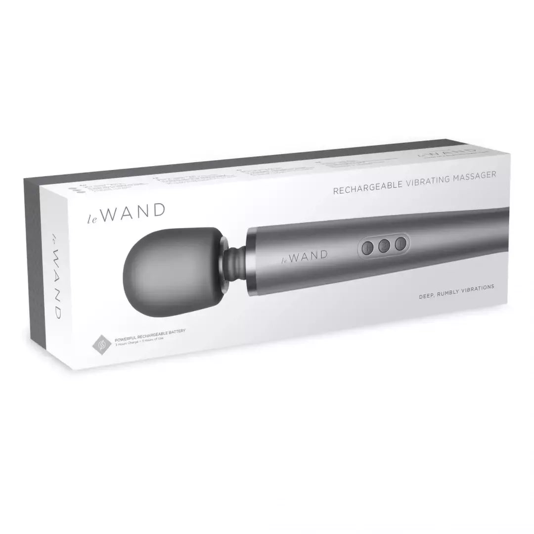 Le Wand Massager Grey – įkraunamas prabangus masažuoklis, 10 greičių, 20 režimų