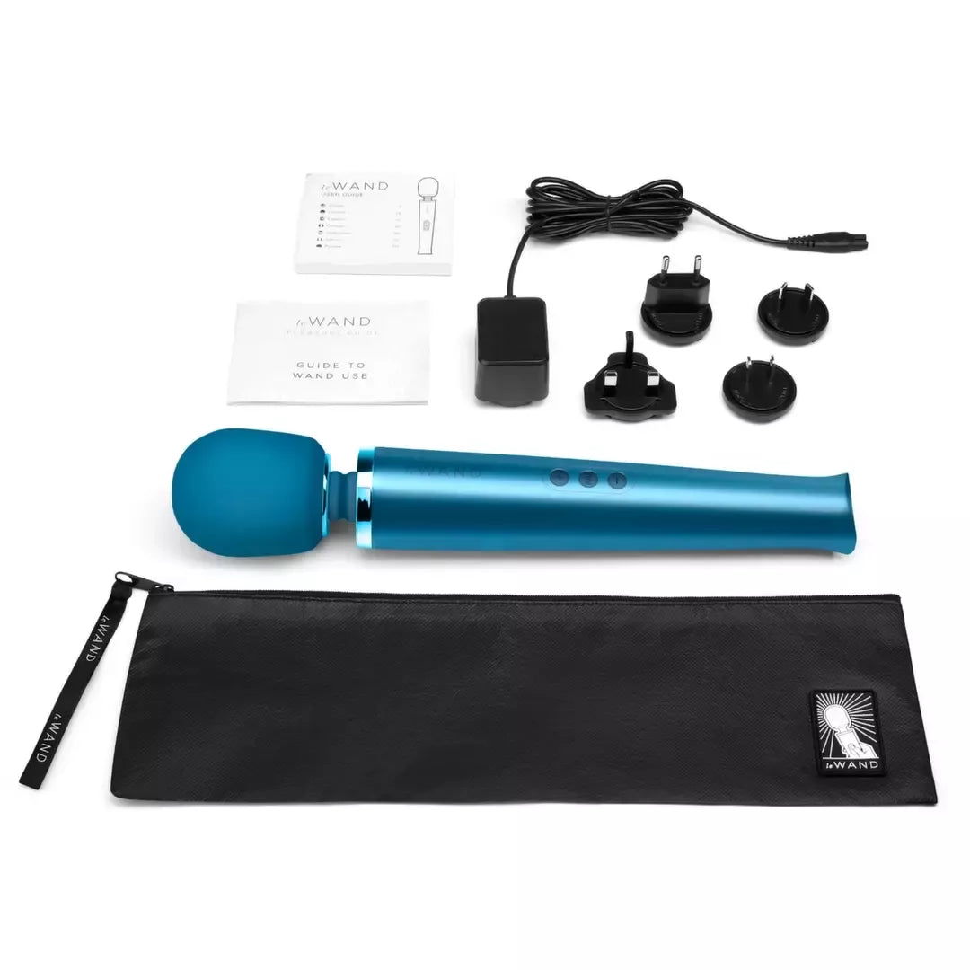 Le Wand Massager Pacific Blue - įkraunamas, 10 intensyvumo lygių