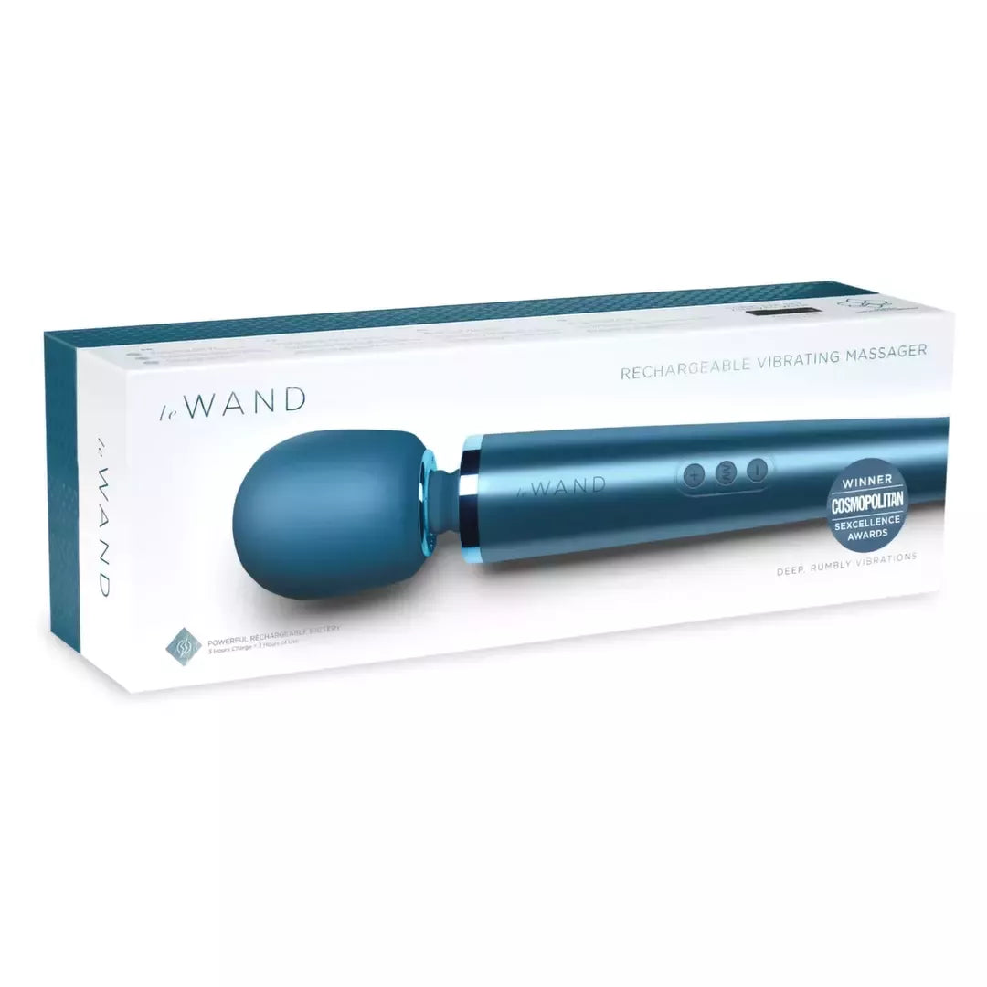 Le Wand Massager Pacific Blue - įkraunamas, 10 intensyvumo lygių