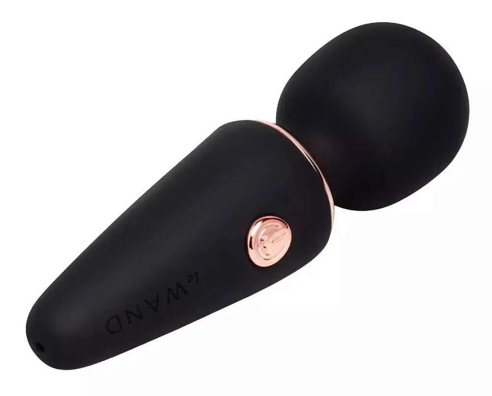 Le Wand Mini Microwand Black – kompaktiškas įkraunamas masažuoklis, 10 cm