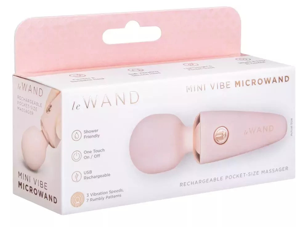 Le Wand Mini Microwand Rose Go – kompaktiškas įkraunamas masažuoklis