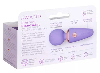 Le Wand Mini Microwand Rose kompaktiškas įkraunamas masažuoklis, 10 cm