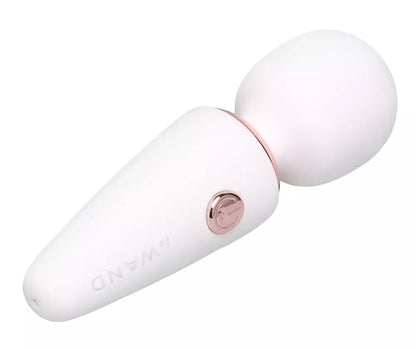 Le Wand Mini Microwand White – kompaktiškas, įkraunamas 10 cm masažuoklis