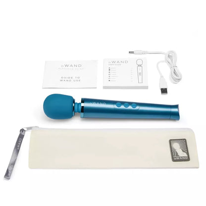 Le Wand Petite Massager Blue - Kompaktiškas įkraunamas modelis, 10 režimų