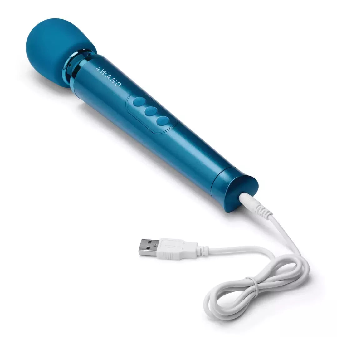 Le Wand Petite Massager Blue - Kompaktiškas įkraunamas modelis, 10 režimų