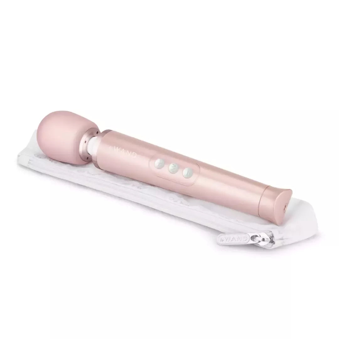Le Wand Petite Massager Rose Gold USB, 10 greičių, kelioninis rinkinys