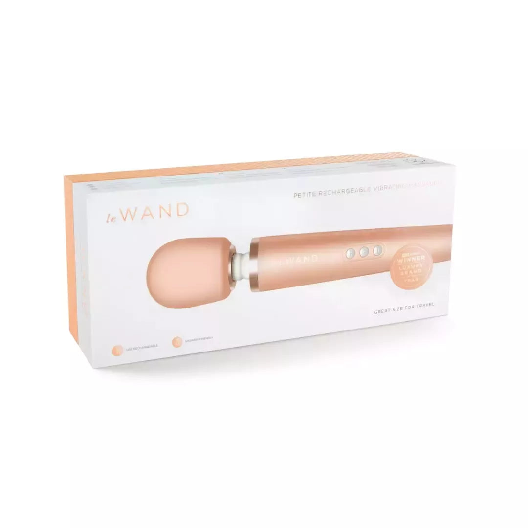 Le Wand Petite Massager Rose Gold USB, 10 greičių, kelioninis rinkinys