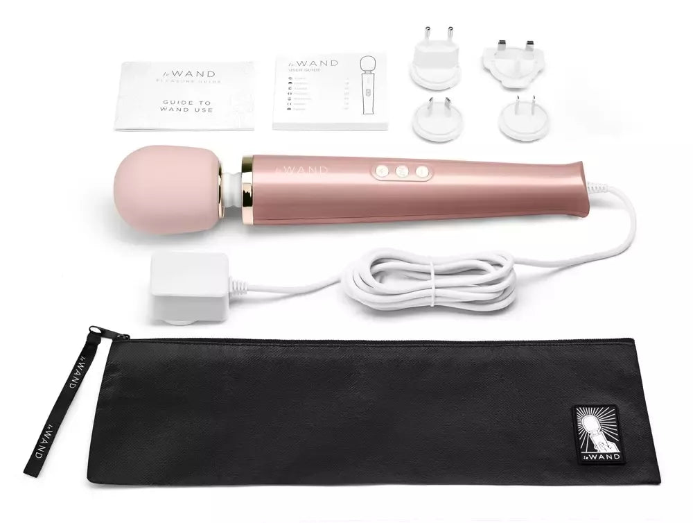 Le Wand Powerful Plug-In RoseG Intense laidinis masažinis vibroelementas, 34 cm