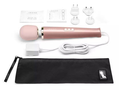 Le Wand Powerful Plug-In RoseG Intense laidinis masažinis vibroelementas, 34 cm