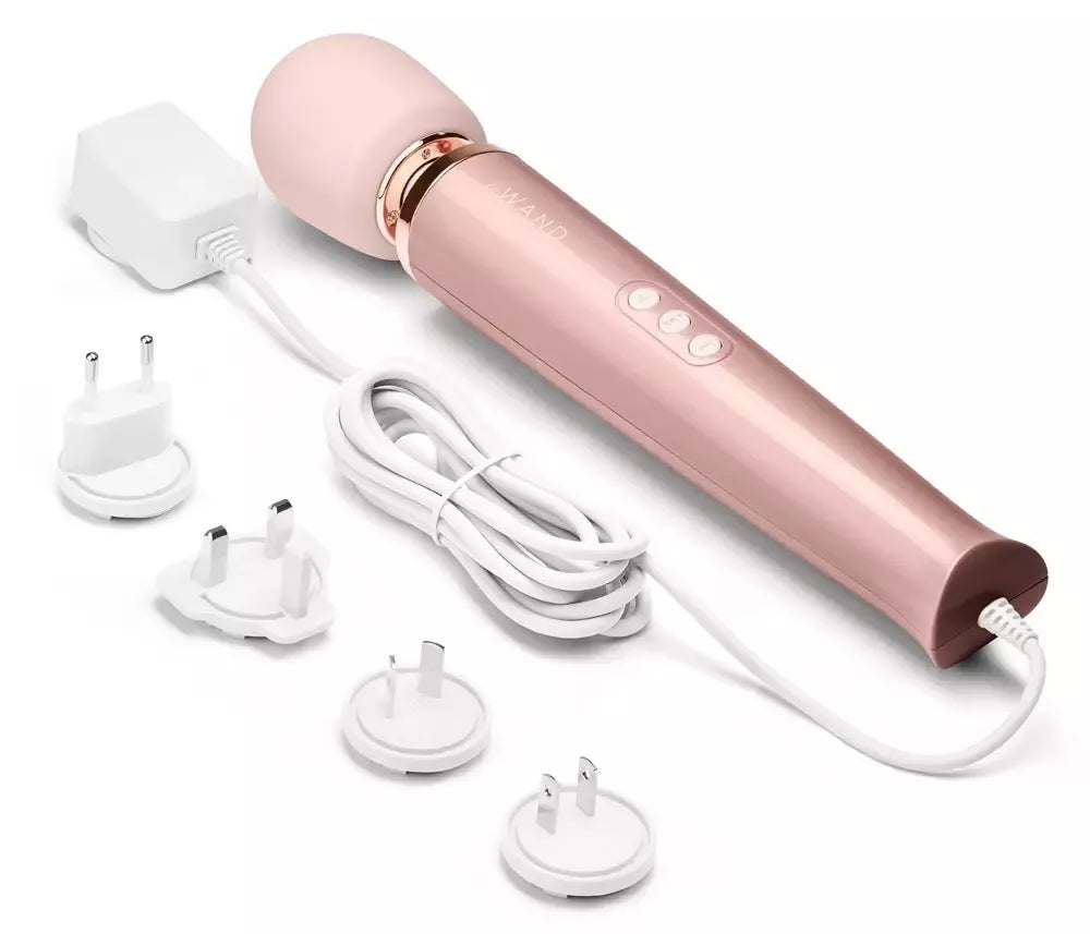 Le Wand Powerful Plug-In RoseG Intense laidinis masažinis vibroelementas, 34 cm