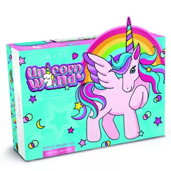 Le Wand Unicorn Wand rinkinys – 8 dalių vibromasažuoklių komplektas, Rainbow Edition