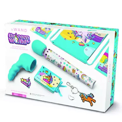 Le Wand Unicorn Wand rinkinys – 8 dalių vibromasažuoklių komplektas, Rainbow Edition