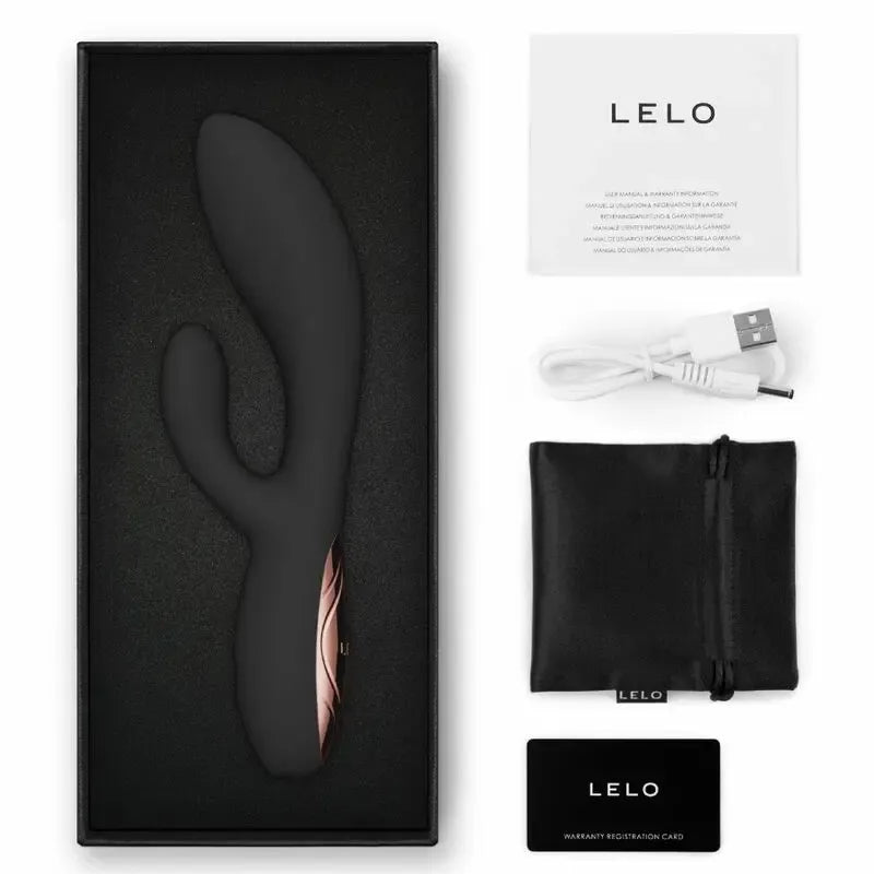 LELO INA Thrust Rabbit Black – dvigubo veikimo stimuliuojantis vibratorius