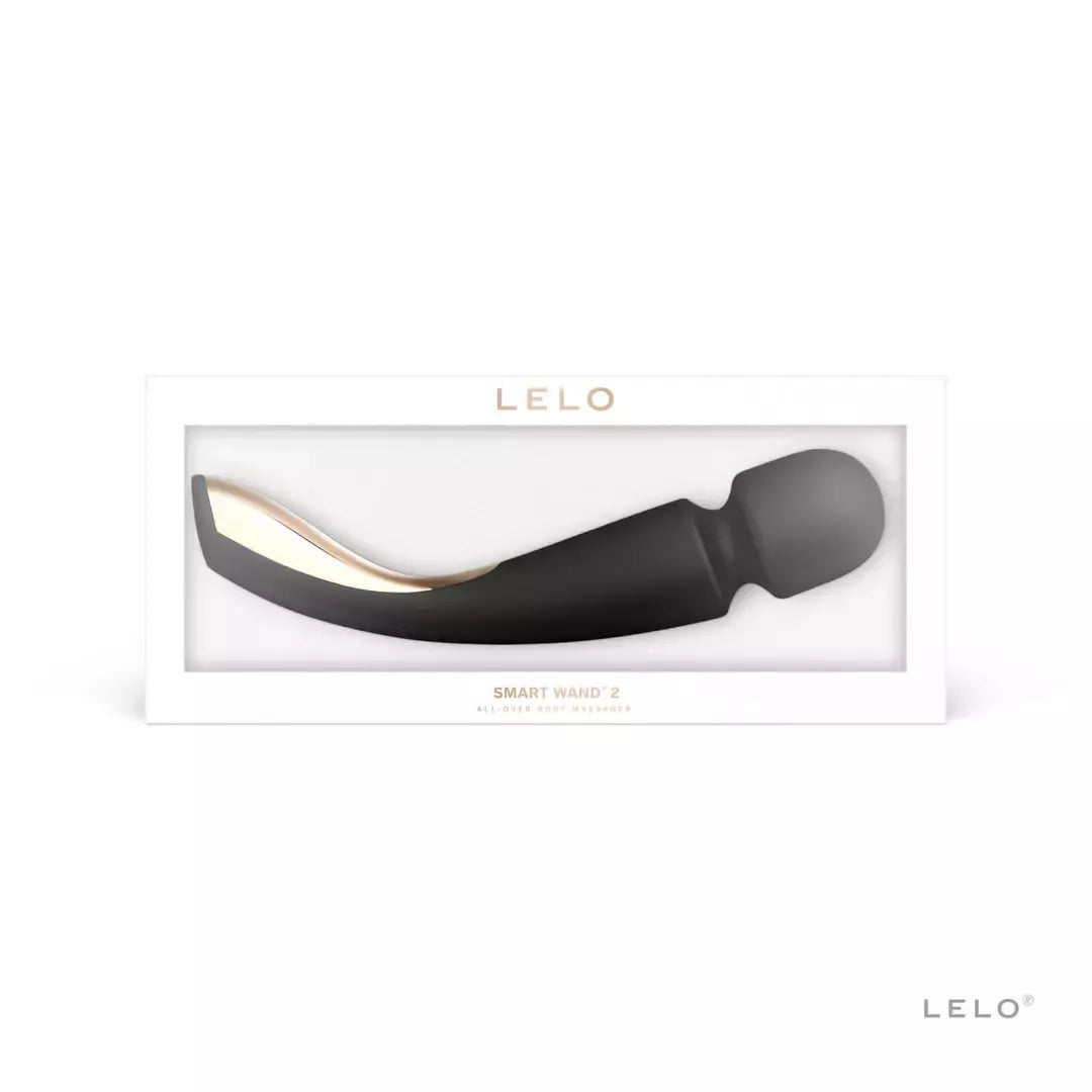 LELO Smart Wand 2 Medium Black – įkraunamas viso kūno masažuoklis, 10 režimų