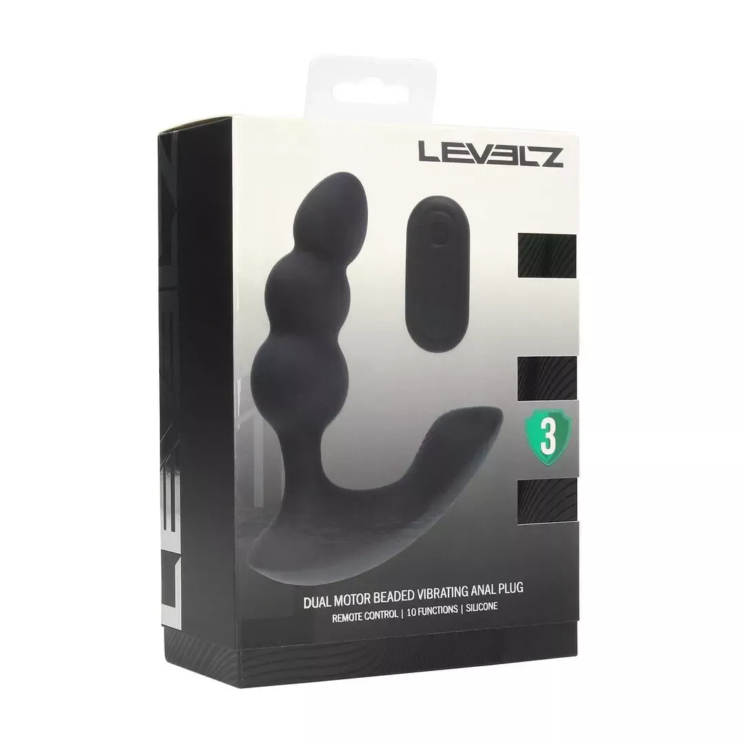 LEVELZ Revo Dual Motor belaidžiu nuotolinio valdymo pulteliu valdomas silikoninis prostatos stimuliatorius, juodas