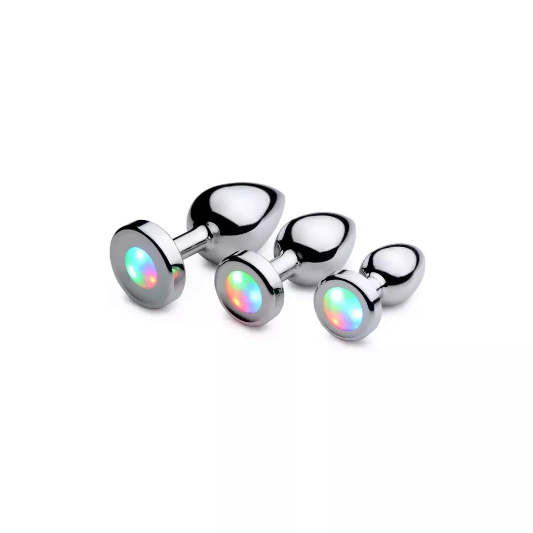 Light Up Medium LED Aluminium Plug – spalvoto apšvietimo efektas