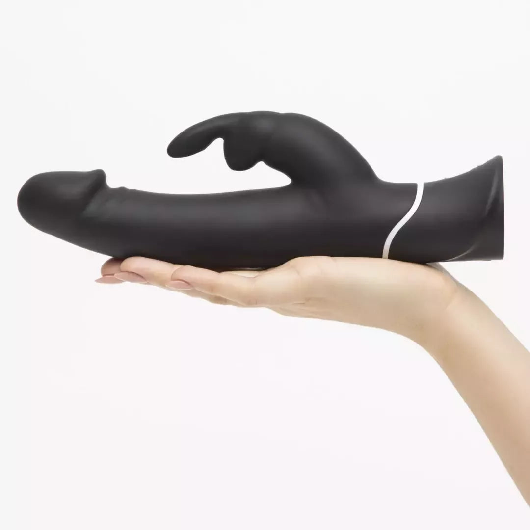 Lovehoney Happy Rabbit Realistic Black intymus vibratorius, 15 režimų, USB