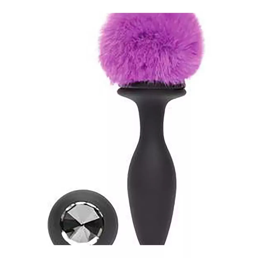 Lovehoney Happy Rabbit vibruojantis analinis kaištis su dirbtinio kailio uodegėle, įkraunamas USB