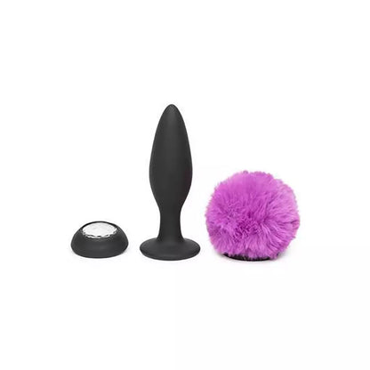 Lovehoney Happy Rabbit vibruojantis analinis kaištis su dirbtinio kailio uodegėle, įkraunamas USB