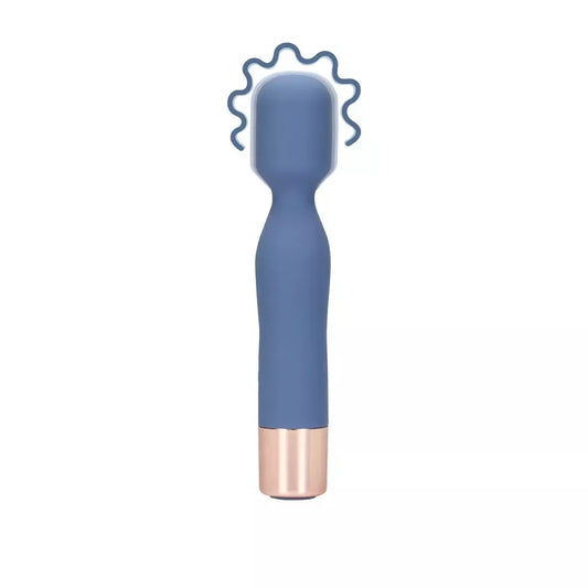 Loveline Mini Wand Blue Horizon – kompaktiškas briaunotas asmeninis masažuoklis