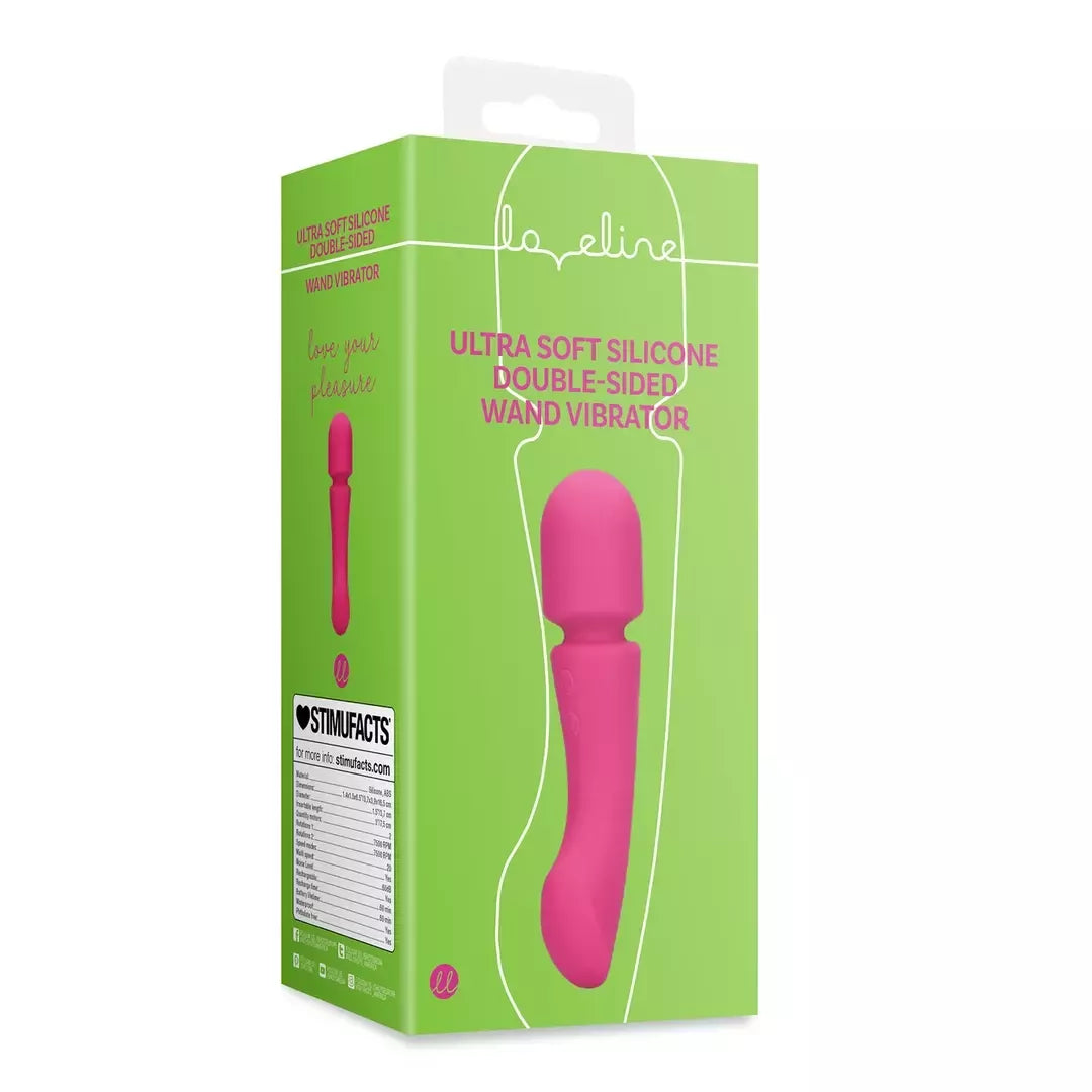 Loveline Prestone itin minkšto silikono dvipusis masažuoklis Pink