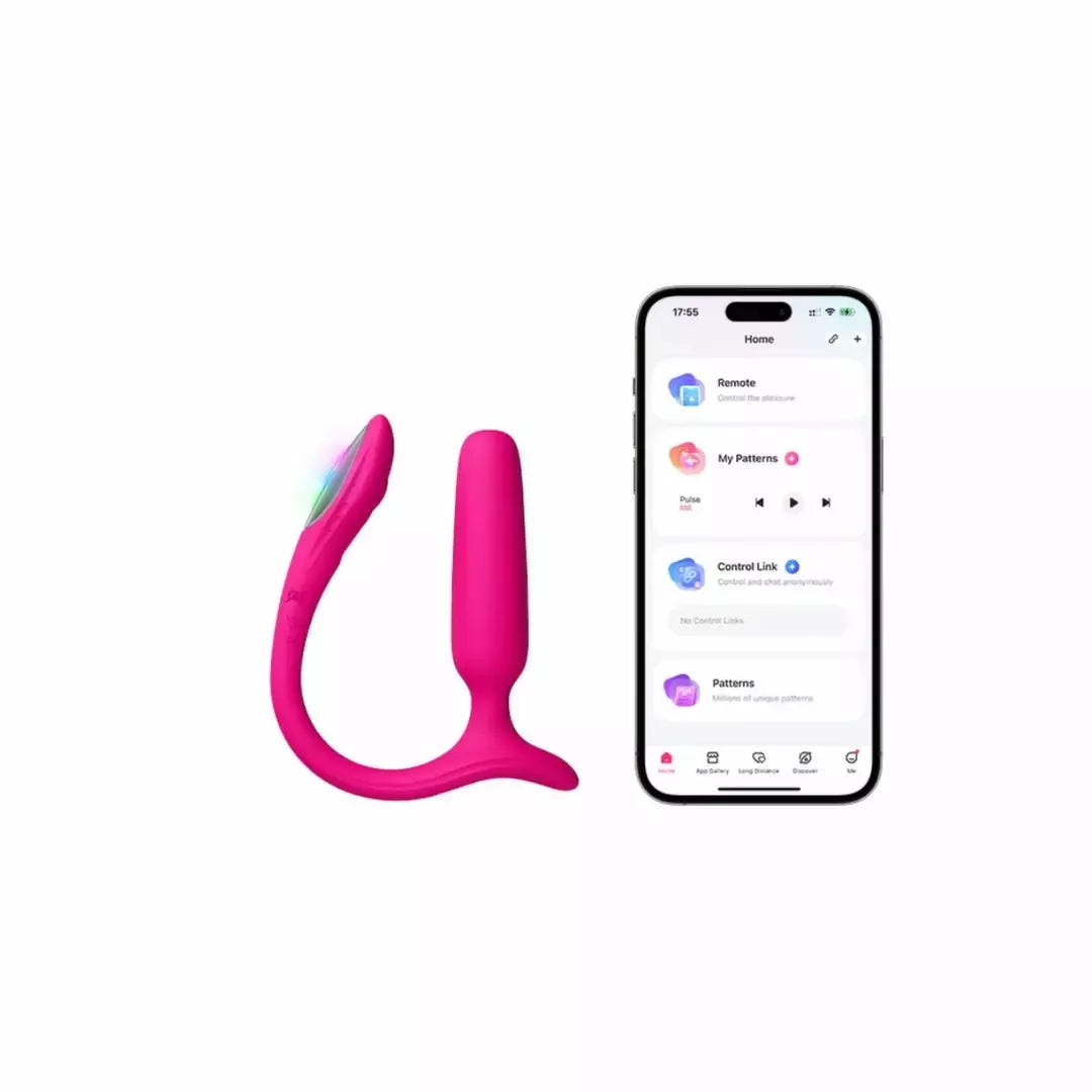 Lovense Lush Interactive Intimate Device Pink – programėle valdomas, su šviečiančia uodegėle