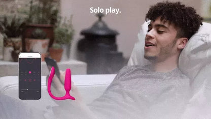 Lovense Lush Interactive Intimate Device Pink – programėle valdomas, su šviečiančia uodegėle
