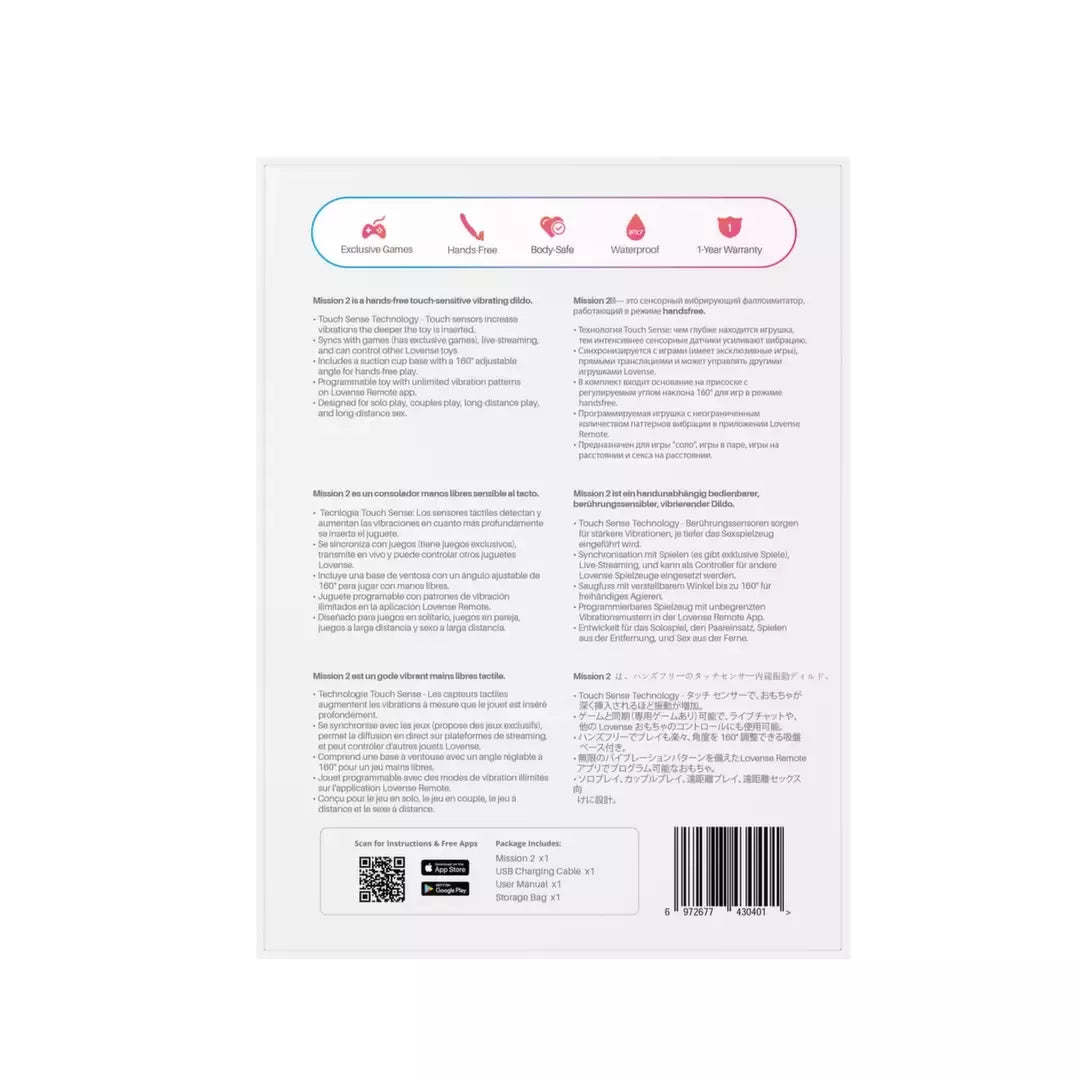 Lovense Mission 2 Pink Advanced Touch-Sense vibracinis prietaisas