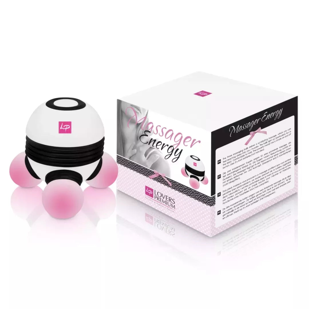 LoversPremium Energy Massager Compact Model su šviečiančiais rutuliukais 9x10cm