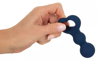 Magic Shiver silikoninis kaištis su širdelės formos rankenėle 9,5 cm – dviejų rutuliukų dizainas