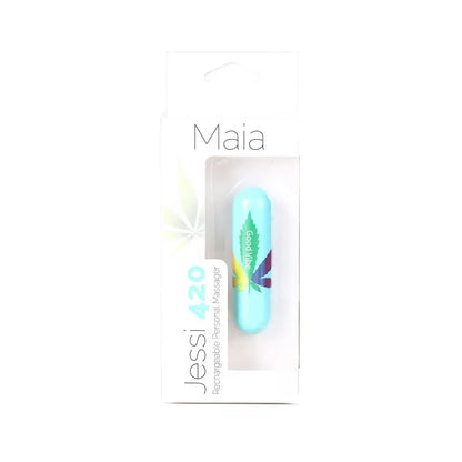 Maia Toys Jessi 420 mini kulkos tipo vibratorius, žalsvai melsvas, įkraunamas, 10 režimų