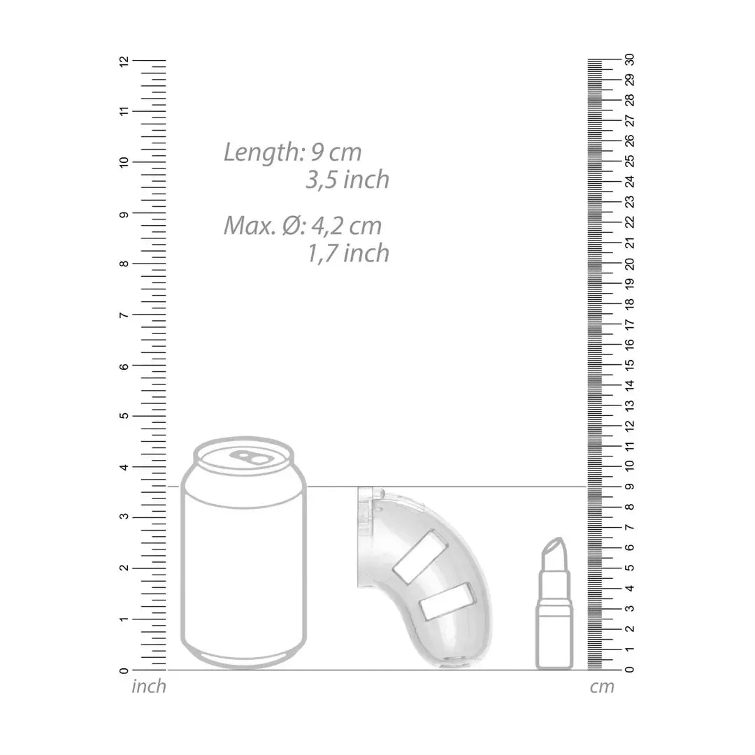 ManCage Model 10 polikarbonatinė skaistybės sistema su kamščiu 3,5"/9 cm