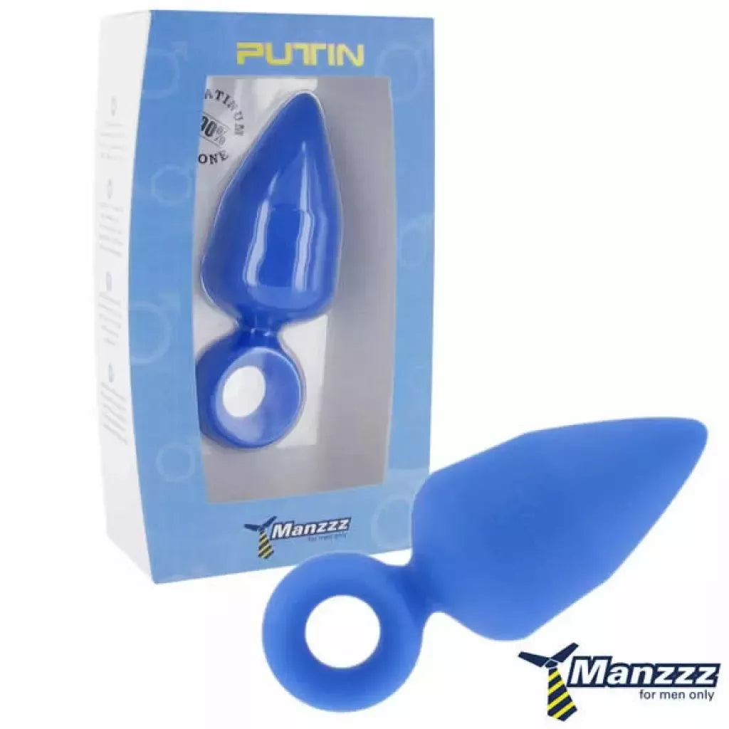 ManzzzToys Putin Blue intymus silikoninis kaištis juodas 12cm XL vandeniui atsparus