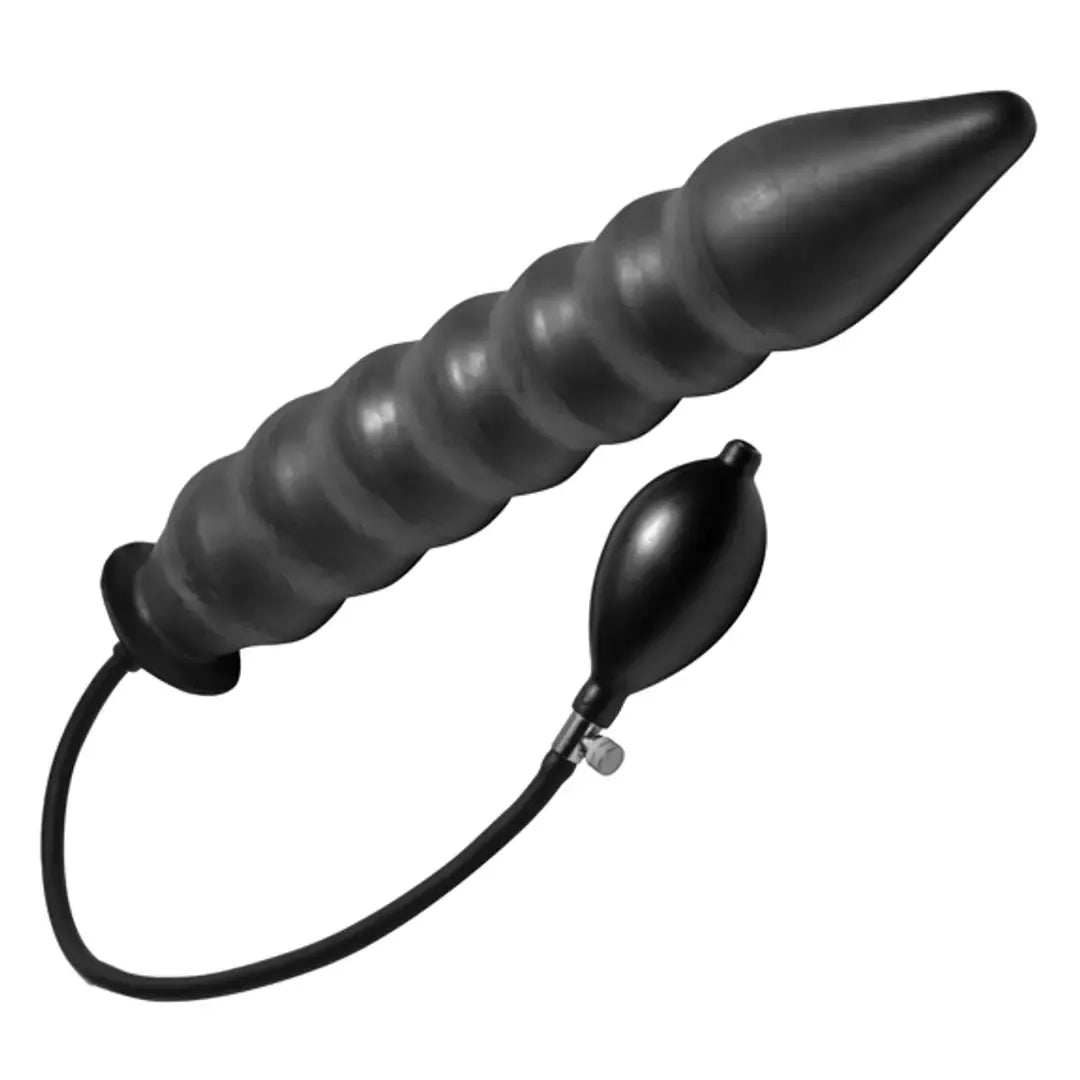 Master Series Accordion Inflatable Plug XL - reguliuojamo dydžio, juodas