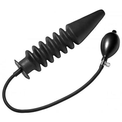 Master Series Accordion Inflatable Plug XL - reguliuojamo dydžio, juodas