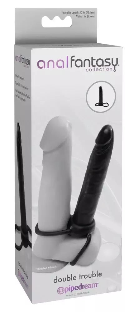 Master Series Double Trouble Duo Intimate System TPR juodas 15,3 cm