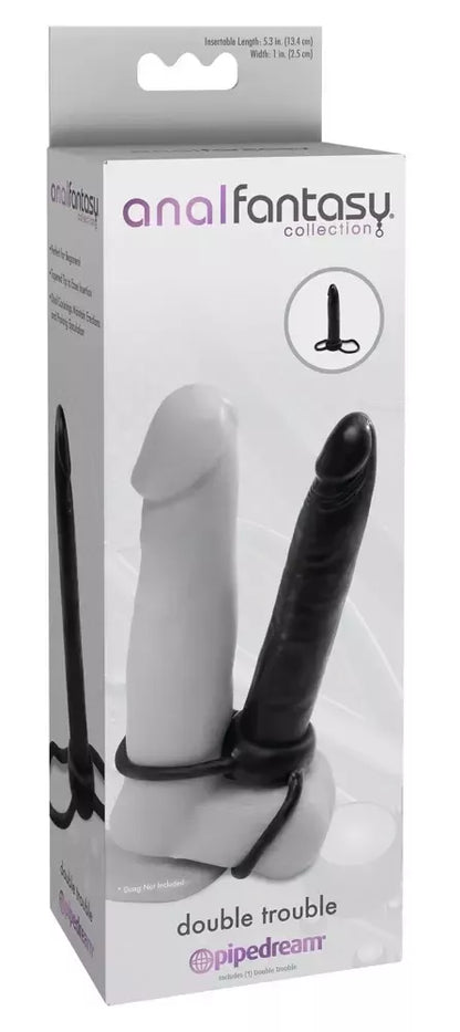 Master Series Double Trouble Duo Intimate System TPR juodas 15,3 cm