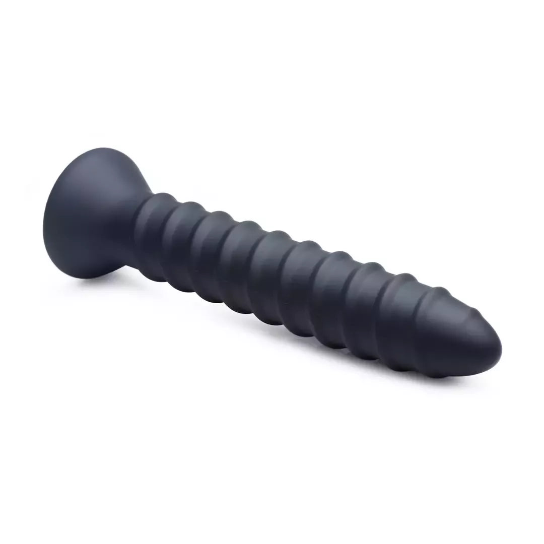 Master Series Power Screw silikoninis spiralinis vibratorius, juodas, 20 cm